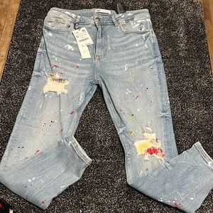 Zara Jeans Splattered skinny